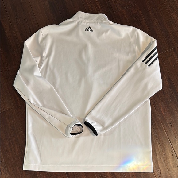 Adidas Men's White Quarter-Zip Jacket - Picture 6 of 6